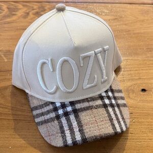 Cozy Beige and Plaid Trucker Hat